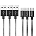 LUORIZ USB Type C Cable (C to A), [3 Pack 2m/6ft] Long Nylon Braided USB C Charger Cable Fast Charging Cord for Samsung Galaxy Note 8 S8 Plus, LG G5 G6 V20, Nintendo Switch, Nexus 6P/5X (Silver Black)