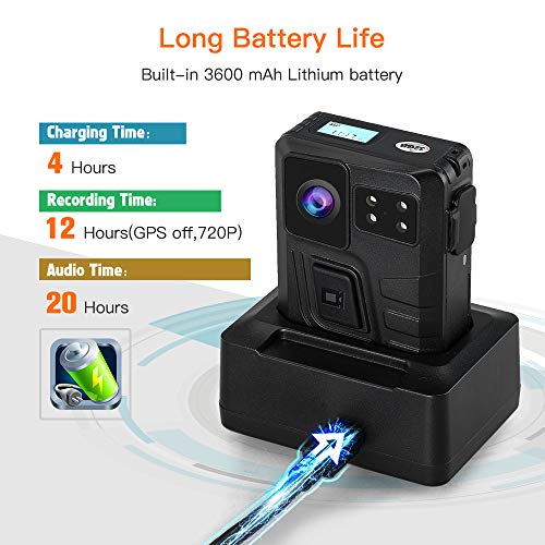 BOBLOV New M852 Body Camera, GPS Body Camera with Dual Screen, Body