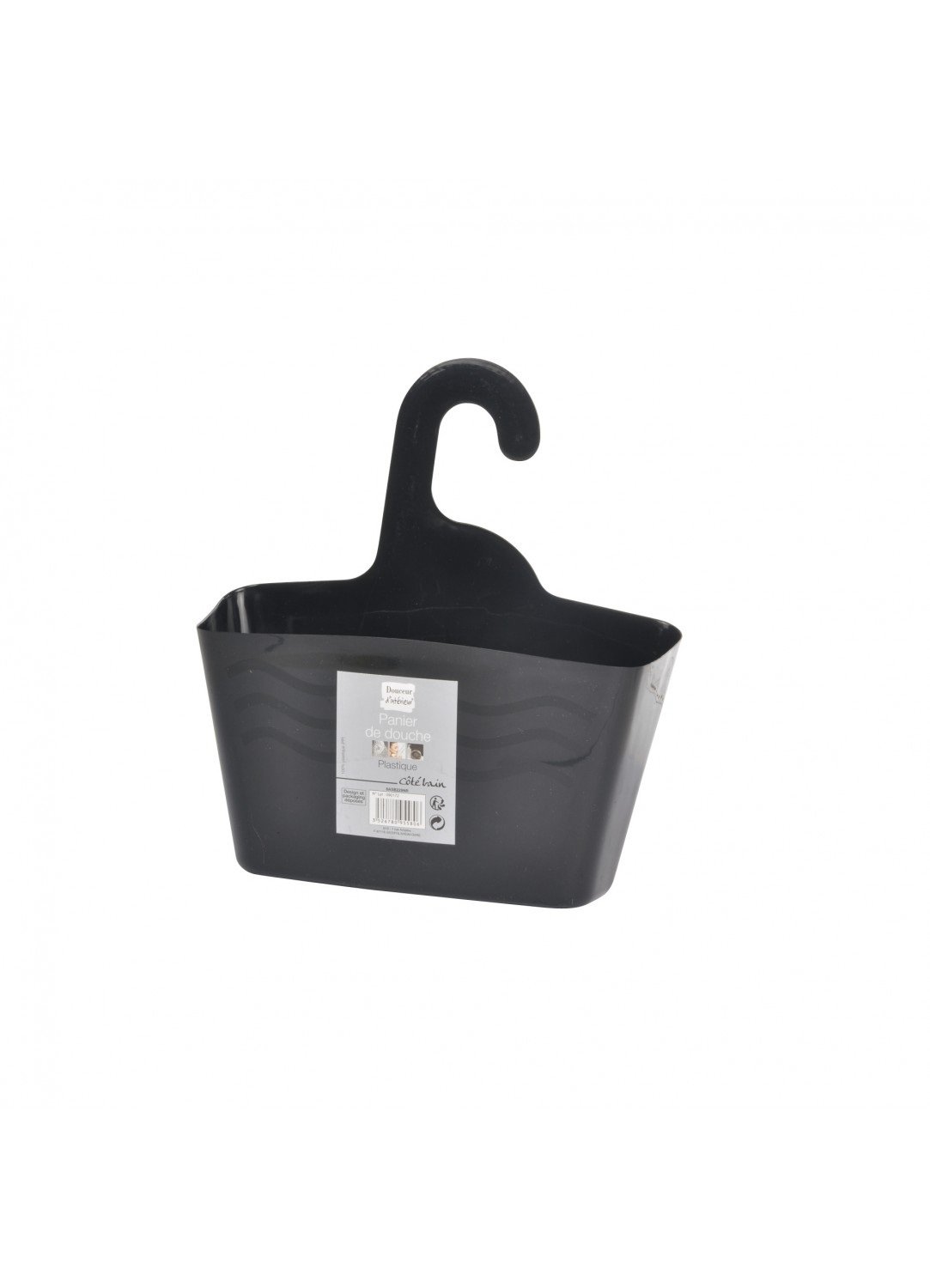 Douceur d‘Intérieur - Plastic Hanging Shower Basket 24 x 9.5 x 25.6 cm Black