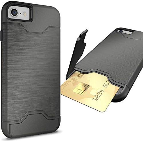 iPhone 7 Plus Case - Waloo™ Slim Kickstand Credit Card Hard Cover Case for iPhone 7 Plus - Gray