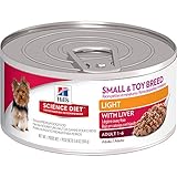 Hill's Science Diet Adult Small & Toy Breed Light with Liver Canned Dog Food, 5.8 oz, 24-pack