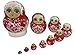 Winterworm Popular Red Little Girl and Cherry Blossom Pattern Russian Nesting Dolls Handmade Wooden Russian Dolls Matryoshka Dolls Set 10 Pieces Kids Toy Gift Home Decoration