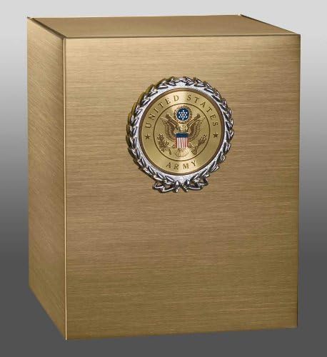 Sheet Bronze Cube With U.S. Army Wreath Medallion