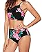 Angerella Womens Retro Classic Crop Top Bikini Two Piece Swimsuit Banded Swimwear