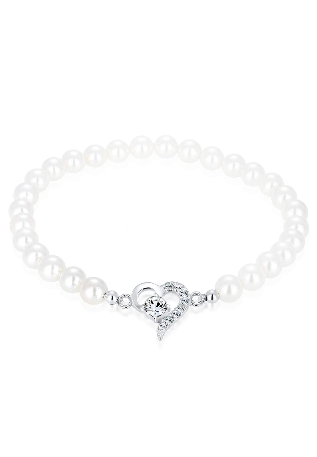 Elli Bracelet Elli Bracelet Heart Shell Core Pearl Crystals 925 Sterling Silver