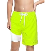LUCOWEE Boys Swim Trunks Soft Boxers Lined no Chafe Swimsuit Bathing Shorts Sandless Quick Dry UPF 50+ Functional Drawstring