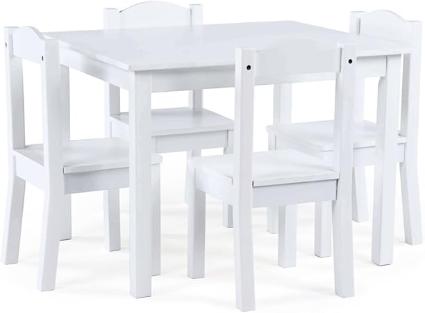 white wooden kids table