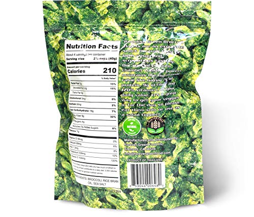 Paradise Green Crispy Broccoli, Vegan, Gluten Free, Dairy Free, Nothing Artificial, 6oz (170g) Bag