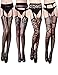 VERO MONTE 3 Styles Thigh High Stockings Fishnet Pantyhose for Women Garter Belt