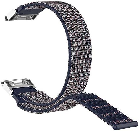 ZKxl8ca 22mm Nylon Magic Tape Watch Strap for Fenix5 Forerunner935 Quatix5 Approach S60 Navy Blue