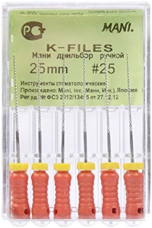 Dental 25mm #25 Stainless Steel Mani K-Files Endo Root Canal Hand Use 1 Pack