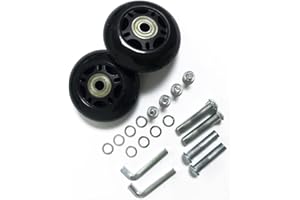 LOTOWELZON 2pcs Luggage Suitcase Replacement Wheels, 50/64/70/75/84/90mm Rubber Inline Roller Skate Wheels with 8mm(0.31") ABEC-7 608ZZ Bearings Repair Kits