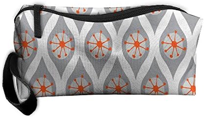 Vvdfedsee Orange Gray Mod Multifunction Handle Toiletry Bag Portable Buggy Bag Travel Small Makeup Clutch Bag Cosmetic Bags Brush Pouch Organizer Bag