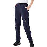 FARUNGS Pantalones Cargo De Secado Rápido, Ligeros, Tácticos, Con 5 Bolsillos, Para Mujer, Cintura Elástica Y Resistentes Al Agua, Negro