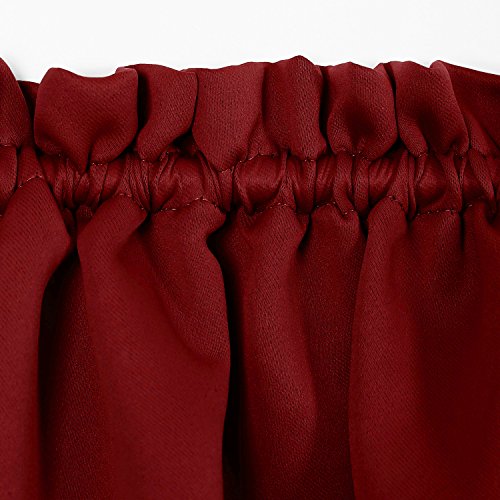 image for Deconovo Door Curtains Red Blackout Curtains for Christmas Dual Rod Po