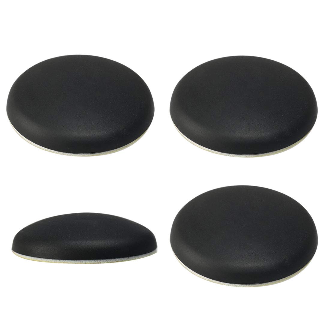 sourcing map Rubber Door Stopper Door Stop Wedge Wedges Door Gaps - Self-Stick Door Holder Black 4 Packs