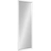 Kate and Laurel Calter Modern Framed Full Length Wall Mirror, 17.5 x 49.5, White, Decorative Rectangular Wall Mounted Full Bo