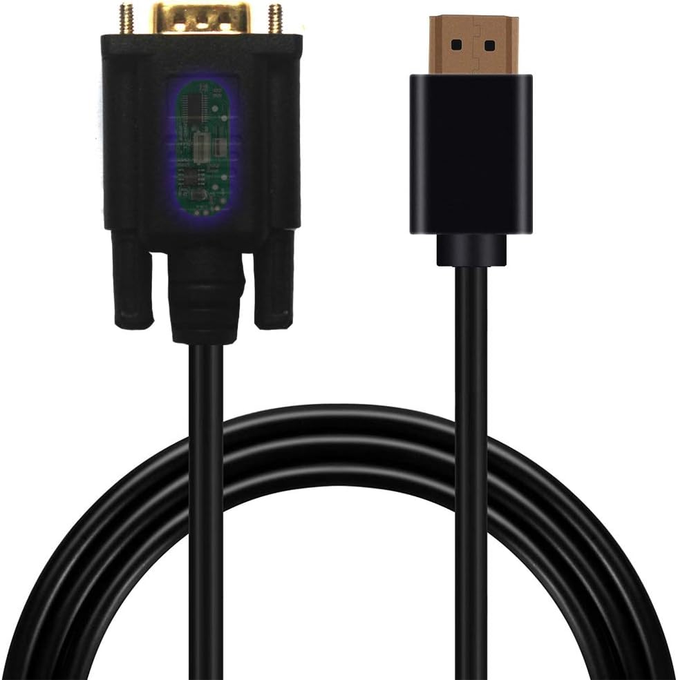 LOKEKE HDMI to VGA Cable With IC,Gold-Plated 1080P HDMI Male to VGA Male 4K Surported,No Sound Transfer(16.4FT, 5M)