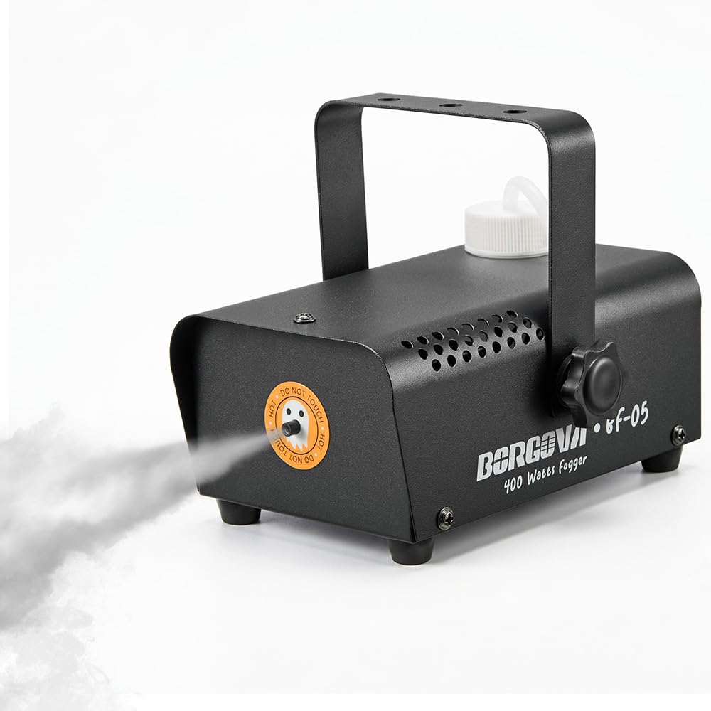 BORGOVA 400W Small Halloween Fog Machine | Auto Mode, Quick Warm Up, 6 10ft Fog Range, 5x5x5 Inch Size, Great for Halloween,
