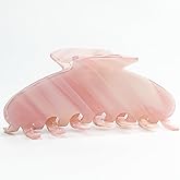MAORULU Large Acetate Hair Claws - Premium Durable 4 Inch No-Slip Claw Clips for Thick Thin Hair | 1 Piece (Pink)