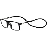 Ouolipraa Magnetic Reading Glasses for Men Women Neck Hanging Blue Light Blocking Computer Readers Foldable Black 1.5 2.0 2.5