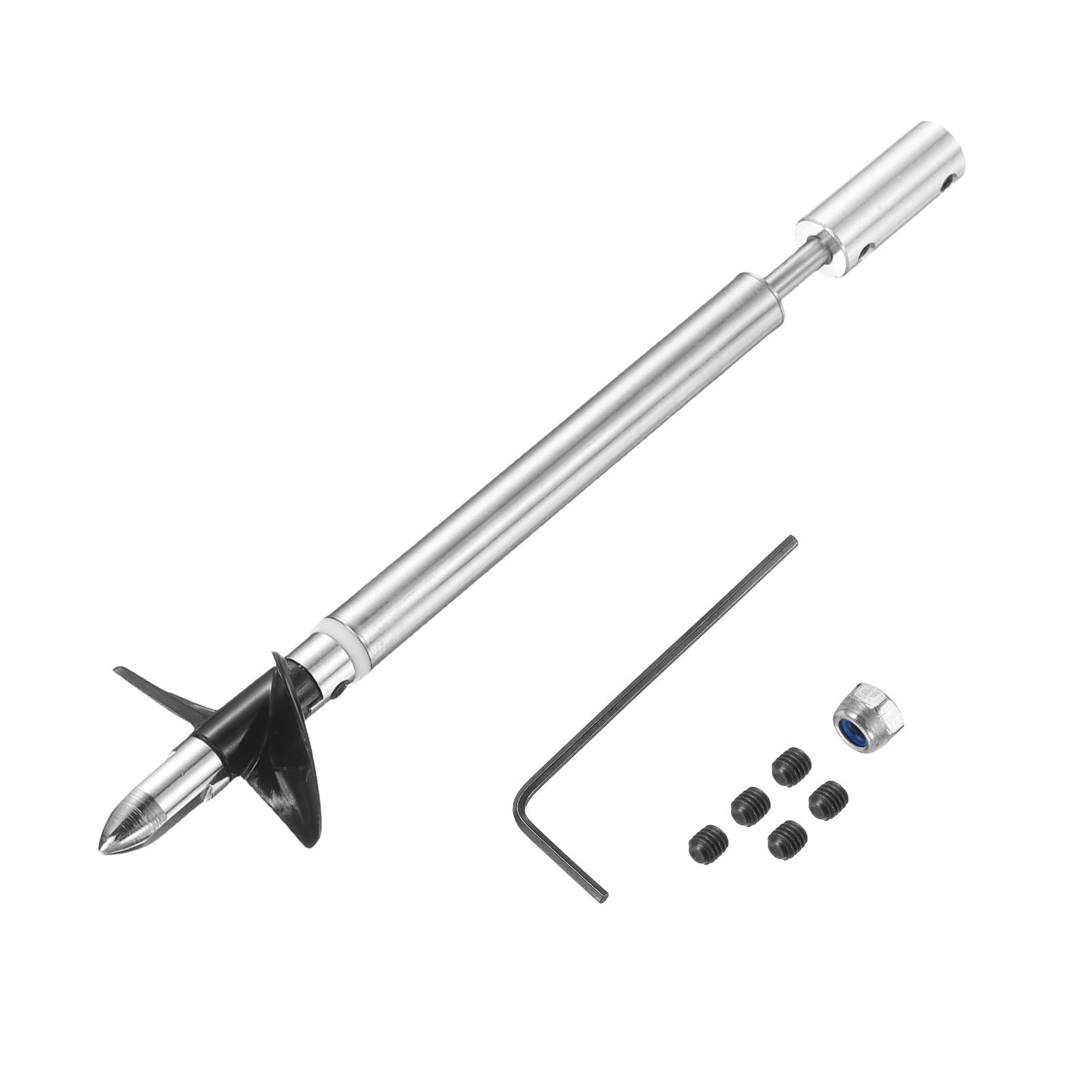 sourcing map Drive Shaft Two Propeller and Coupling Joint for RC Boat Coupler Assemble Kit, L12.5cm Shaft, L8cm Sleeve, D3.6cm Two Propeller, Fit for 3mm Motor Shaft