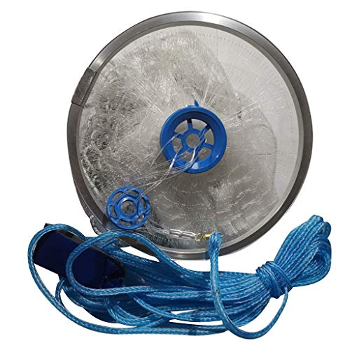 Chenway Fishing Cast Net with Aluminum/Steel Frisbee Fishing Cast Net 8ft Easy Throw, Freshwater Fishing Cast Ne, Good Helper for The Fisherman (Aluminum Frisbee)
