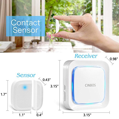 image for Door Alarm for Home/Office, Cinbos Wireless Door Open Chime, Range 656