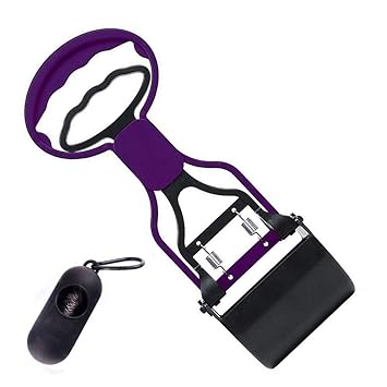 Sage Square Portable and Foldable Jaw Clamp with 15 Sheet Poop Bags Roll with Dispenser, Litter Potty Scooper for Dogs and Cats (Random Colour, 11 Inches)