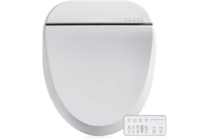 ZMJH A102DS-W Electronic Bidet Toilet Seat, Round, Smart Unlimited Warm Water, Heated Seat with Slow Closes, Vortex Wash, Warm Dryer, Rear and Front Wash, Remote Control, Night Light, White
