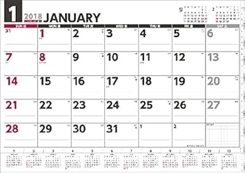 Amazon 壁掛けスケジュール ヨコ型 18年 カレンダー 壁掛け 30 42cm 手帳 カレンダー 文房具 オフィス用品