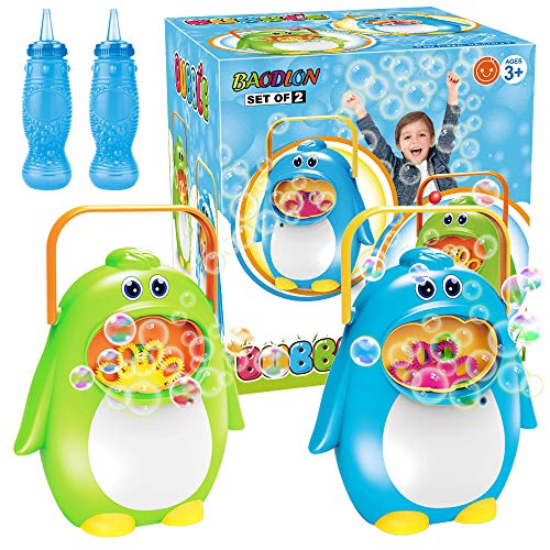 BAODLON Bubble Machine 2 Pack Automatic Bubble Blower, 500 Bubbles