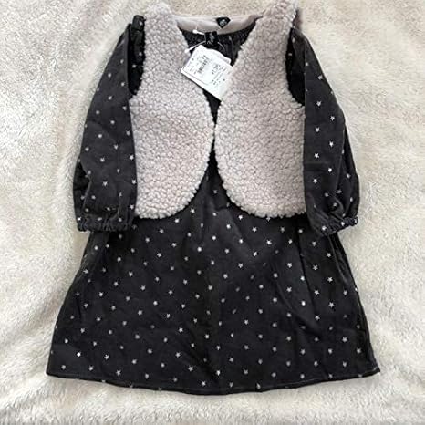 Amazon Co Jp 西松屋 星柄 コーデュロイワンピース ボアベスト 95 ホビー