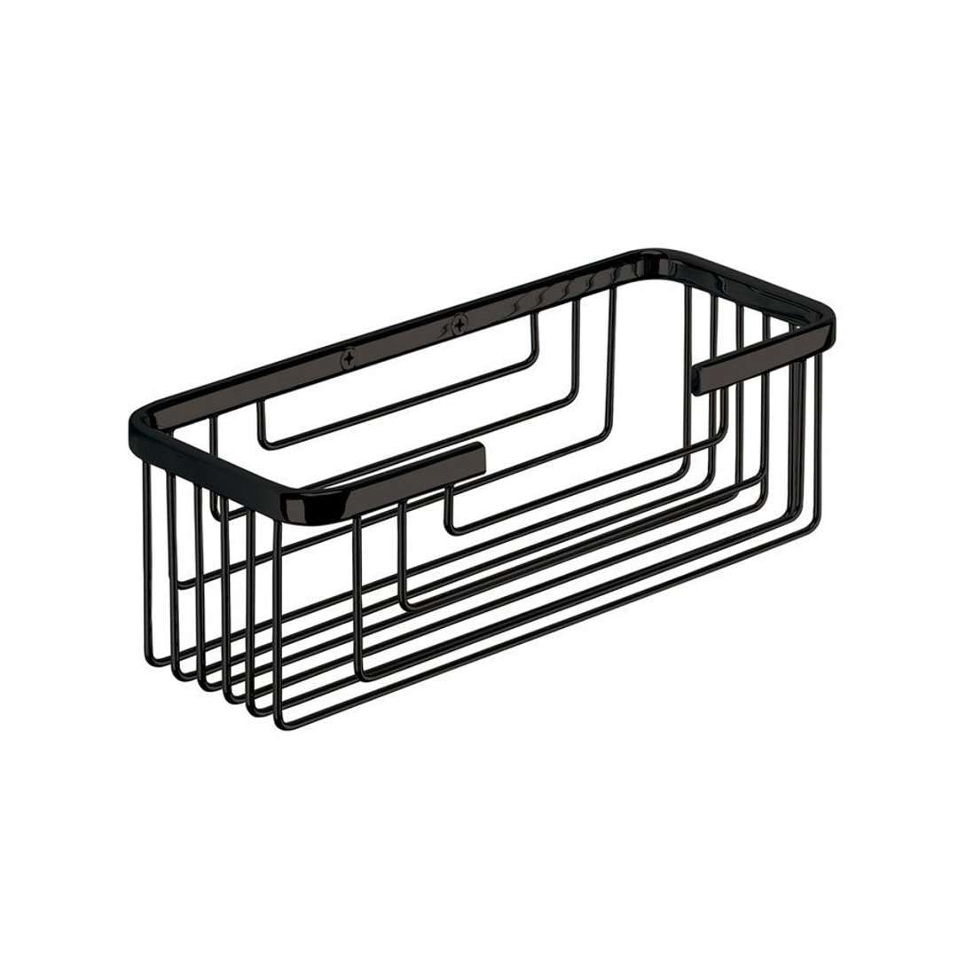 Gedy Rectangular Object Holder, Stainless Steel, Black, 25.2 x 10.2 x 8.6