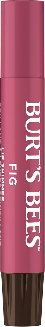 Burt's Bees Lip Shimmer Fig 0.09 oz Moisturizing Natural Shea Butter Peppermint view 2