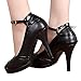 getmorebeauty Women's Vintage Retro Black and White Ankle Strappy Buckle Dress High Heels