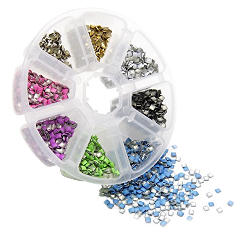 CICI&SISI 4200PCS Nail Art 3mm Square Metal Studs For Nails, Cellphones
