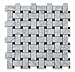 Bianco Carrara White Marble Honed Basketweave Mosaic Tile with Black Dots - 6