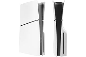 YIBEICO 4PCS Faceplate Replacement for PS5 Slim Disc Edition,Side Plate Shell Accessories,Hard Shockproof,Anti-Scratch Dustproof,ABS Case,White