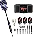 Viper Bobcat Adjustable Weight Soft Tip Darts with Storage/Travel Case: Black Coated Brass, Purple Rings, 16-19 Grams