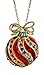 Bejeweled Christmas Holiday Fancy Ornament Pendant Necklace BC1240N