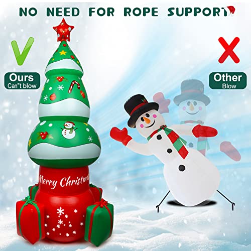 8FT Christmas Inflatables, CNDREAM Christmas Tree Inflatable, Outdoor Christmas Decorations for Xmas Holiday Party Indoor, Outdoor, Yard, Garden, Lawn Décor