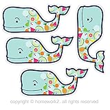 Vineyard Vines Colorful Fruits Whale Stickers, Vinyl Decal - UV Protected & Waterproof, 2