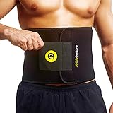 ActiveGear Premium Waist Trimmer Belt Slim Body Sweat Wrap for Stomach and Back Lumbar Support (Yellow, Large: 9" x 46")