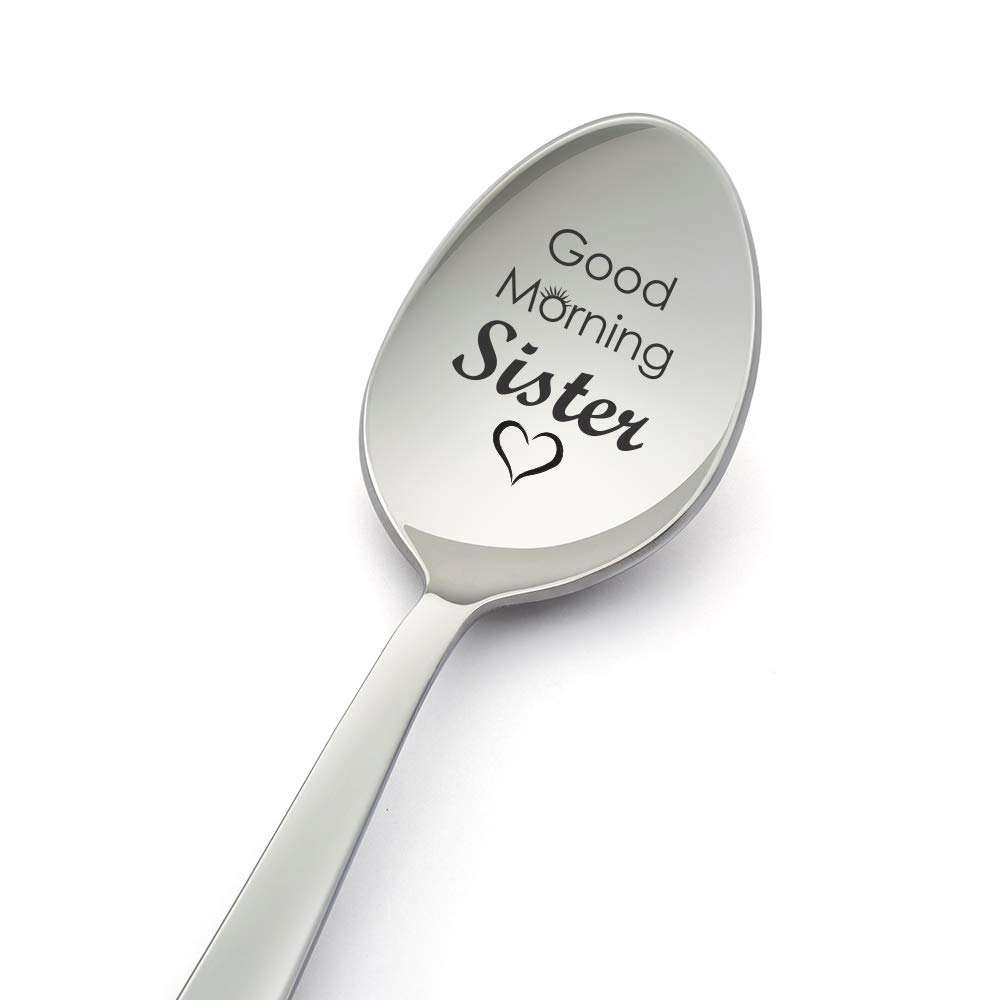 Good Morning Sister Spoon-Engrave Spoon for sister gift-sister in law gift-sister birthday gift-sister in law-sister wedding gift-sister gift ideas-Crafted by LYF Collection