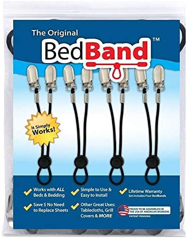 BedBand USA. NOT MADE IN CHINA. Life Warranty! Bed sheet band, holder, gripper, suspender, strap. Smooth ANY sheets on ANY bed. Sleep better. USA Proud. American assembled
