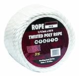 Rope King TP-1450W Twisted Poly Rope - White - 1/4 inch x 50 feet
