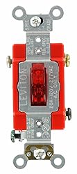 Leviton 1221-7PR 20-Amp, 277 Volt, Toggle Pilot
