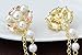 YYBONNIE Champagne Tone Crystal Pearl Daisy Flower Brooches Pins with Pearl Chain Tassel Sweater Guard Clip Pin