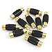 Electop 10 Pack Audio Video Gold RCA Female to Female Coupler Adapter primary